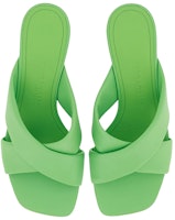 FERRAGAMO菲拉格姆 皮革 交錯帶高跟 一字拖鞋 5.5cm 女款 綠色 Lookbook FERRAGAMO菲拉格姆 皮革 交錯帶高跟 一字拖鞋 5.5cm 女款 綠色