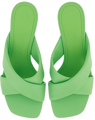 (Women) FERRAGAMO Salvatore Leather Cross-Strap Heeled Slide 'Green' 01F939-764067 Lookbook (Women) FERRAGAMO Salvatore Leather Cross-Strap Heeled Slide 'Green' 01F939-764067
