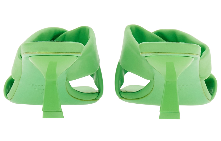 Shop (W) FERRAGAMO Salvatore Sandal Heels Kulit Silang Hijau 01F939-764067