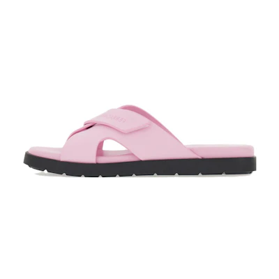 (W) FERRAGAMO Salvatore Leather Cross Strap Slide 'Light Purple'