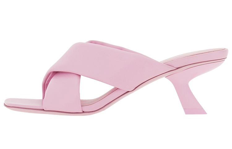(Women) FERRAGAMO Salvatore Leather Cross Strap Slide 'Pink' 5.5cm 01F939-764069
