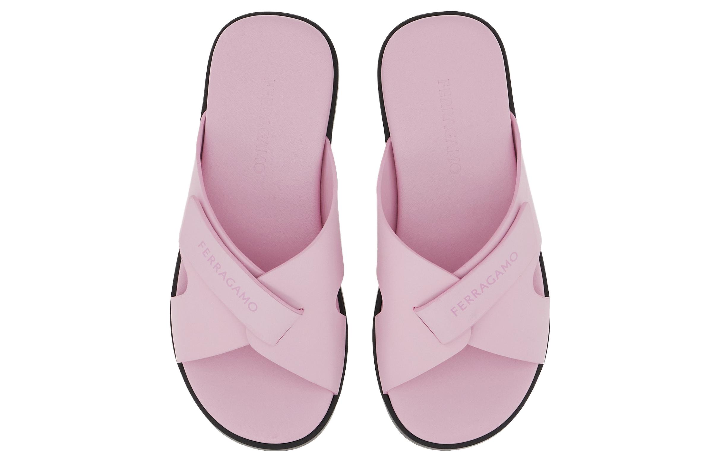 (W) FERRAGAMO Salvatore Leather Cross Strap Slide 'Light Purple' 圖 3