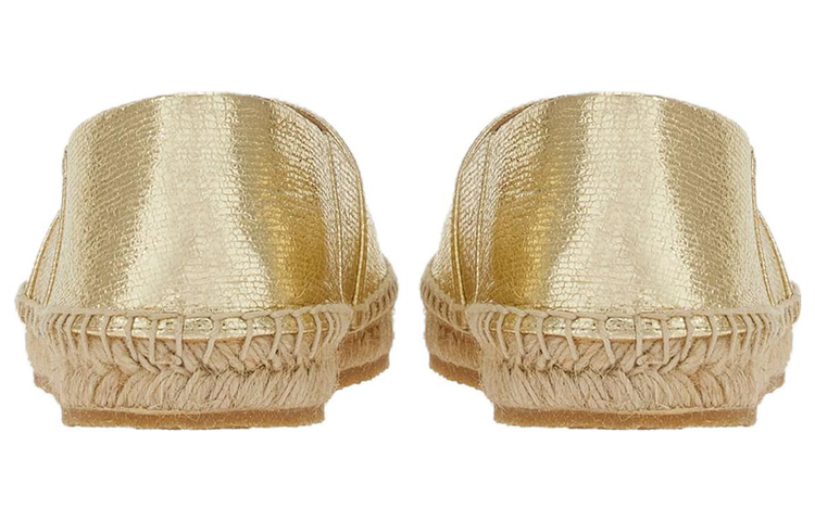 (W) FERRAGAMO Salvatore Leather Flats 'Embossed Logo Gold' 圖 4