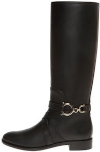 (W) 菲拉格慕高帮黑色金属标志皮革鞋 01Q711-726392 Buy (W) 菲拉格慕高帮黑色金属标志皮革鞋 01Q711-726392