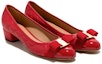 Lookbook (W) Tumit Tinggi Kulit FERRAGAMO Salvatore 'Red Grid Bow' 01M832-672118