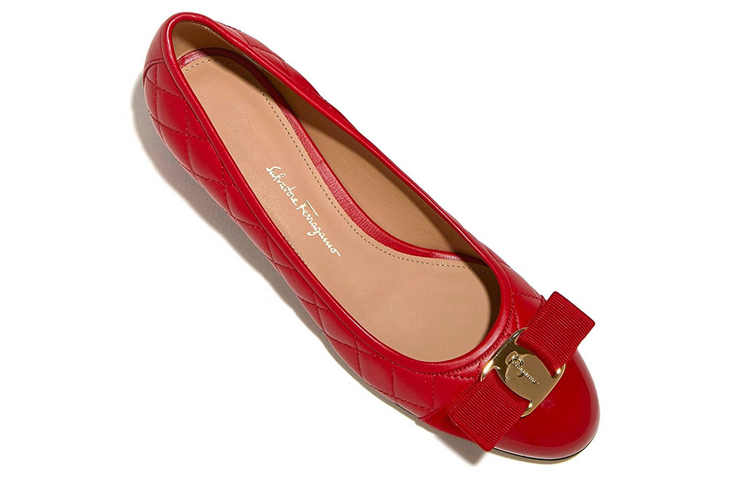 Shop (W) FERRAGAMO Salvatore Leder High Heels ''Rotes Gitter Schleife'' 01M832-672118