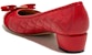 (W) Tumit Tinggi Kulit FERRAGAMO Salvatore 'Red Grid Bow' 01M832-672118