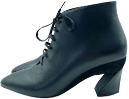 (Women) FERRAGAMO Salvatore Leather Lace-Up Ankle Boots 'Black 8cm' 01Q334 (Women) FERRAGAMO Salvatore Leather Lace-Up Ankle Boots 'Black 8cm' 01Q334