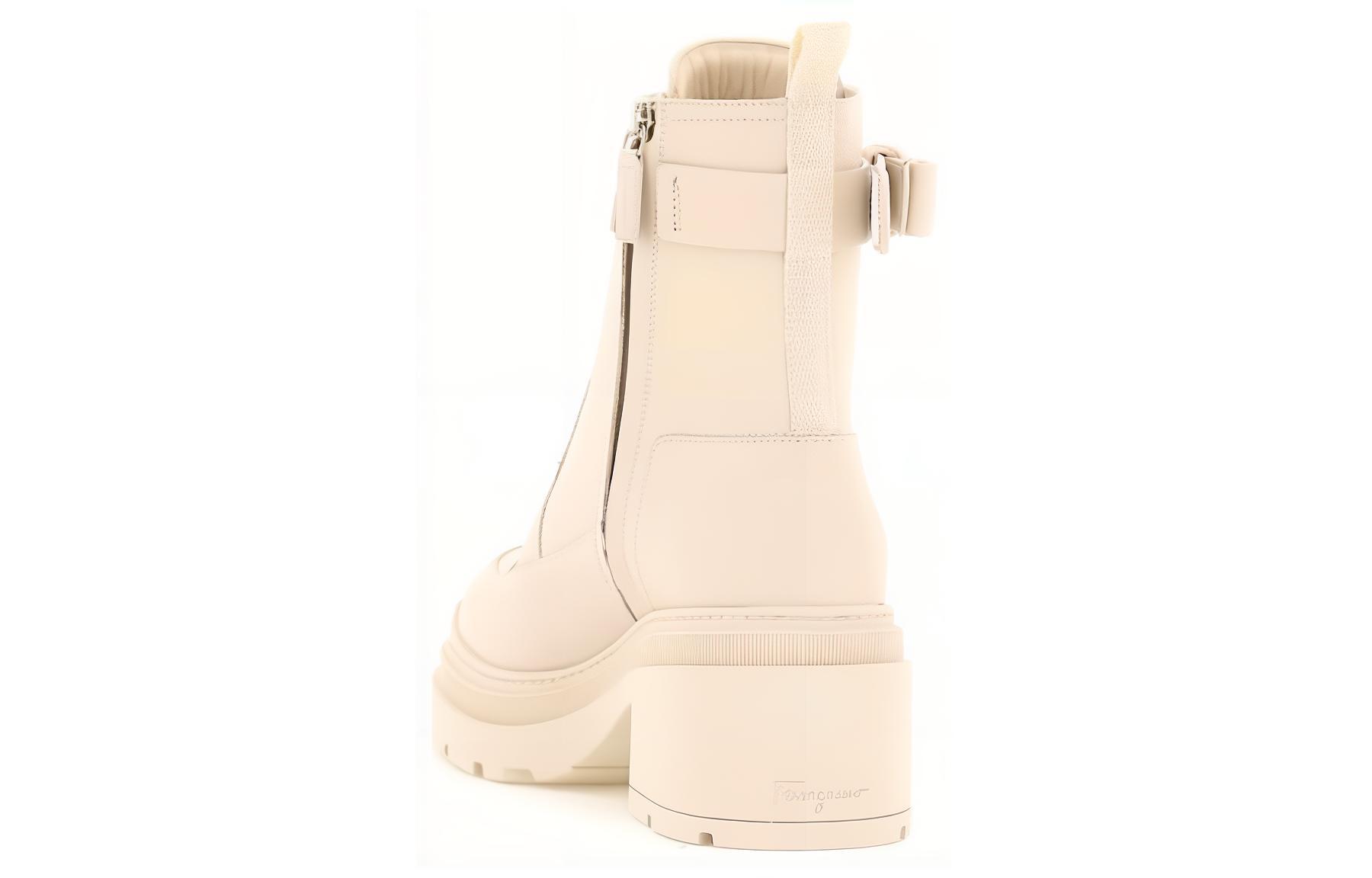 Shop (W) FERRAGAMO Salvatore But Ankle Berwarna Beige Kulit Bertali 01D634-753733