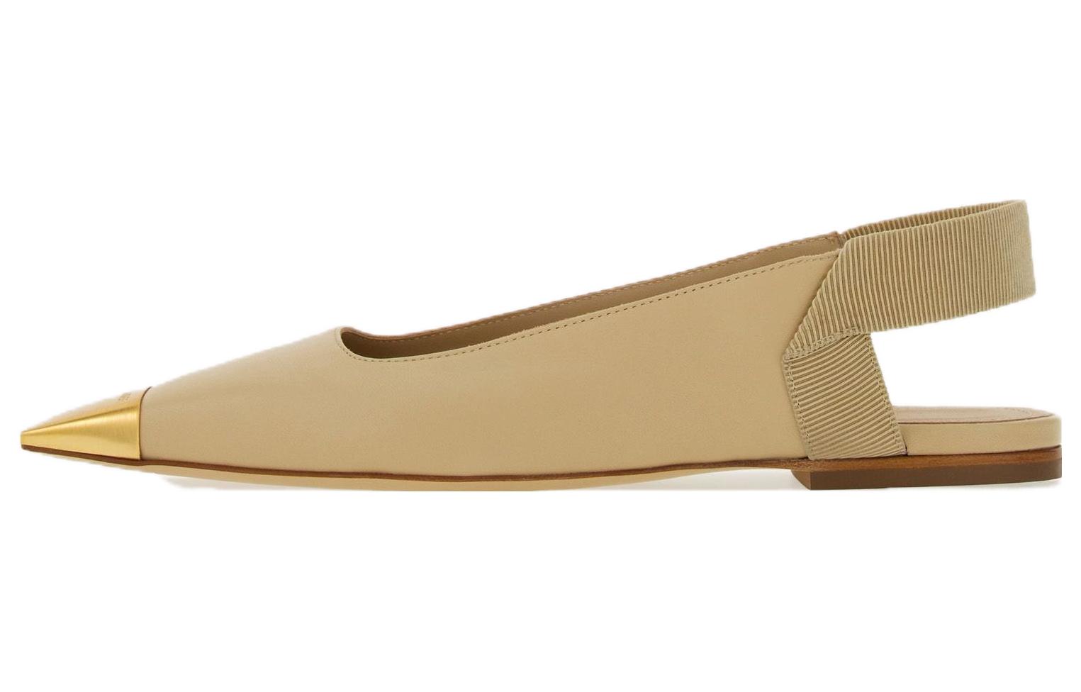 (W) FERRAGAMO Salvatore Leather Mule 'Beige Square Toe'