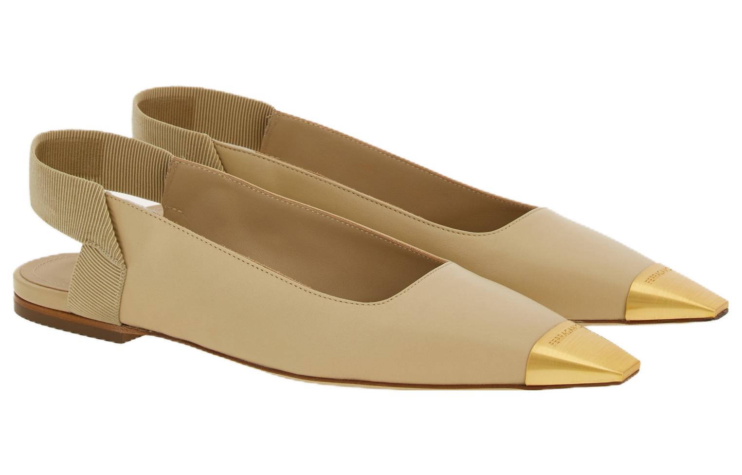 (W) FERRAGAMO Salvatore Leather Mule 'Beige Square Toe' 圖 2