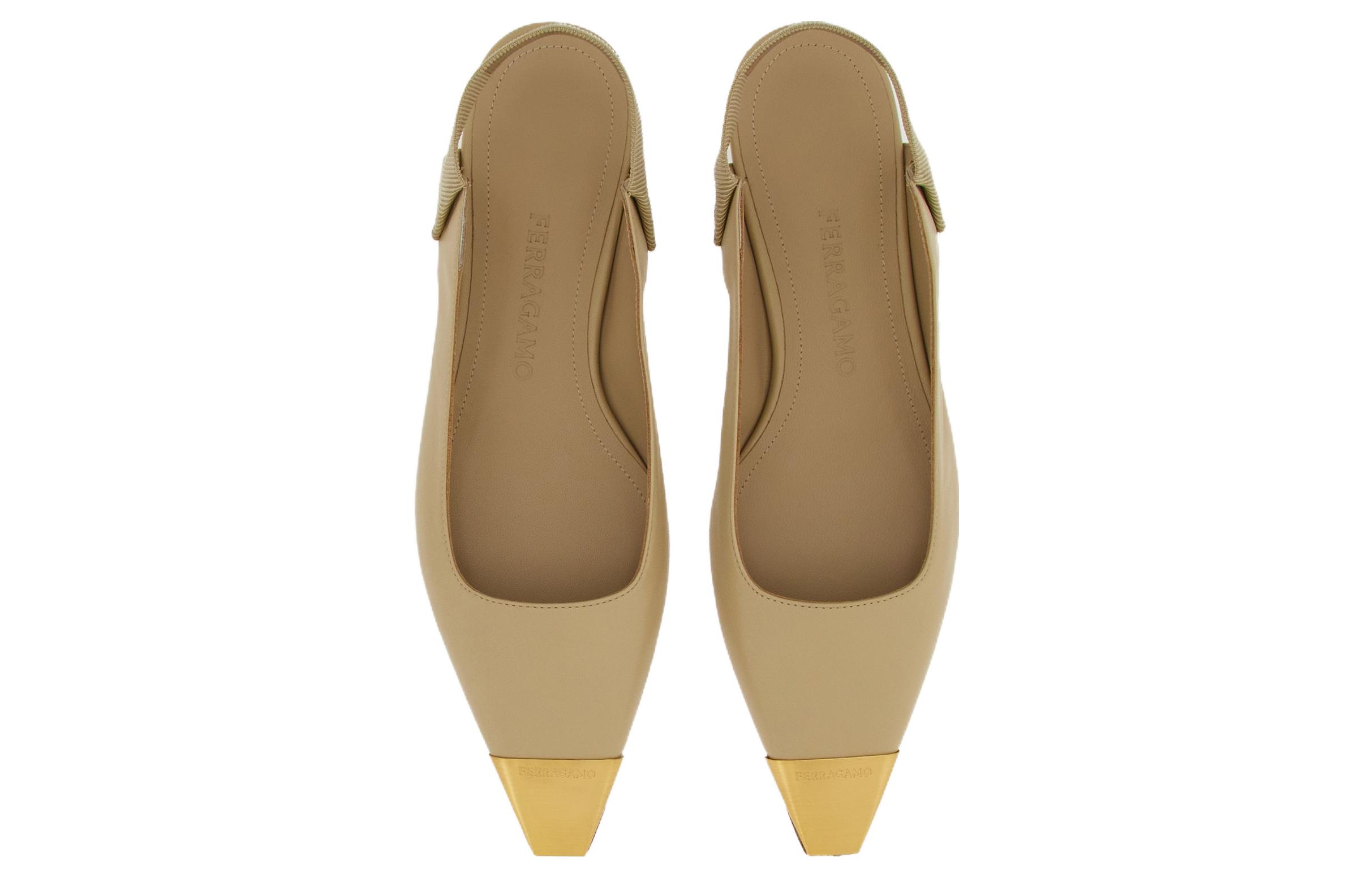 (W) FERRAGAMO Salvatore Leather Mule 'Beige Square Toe' 圖 3