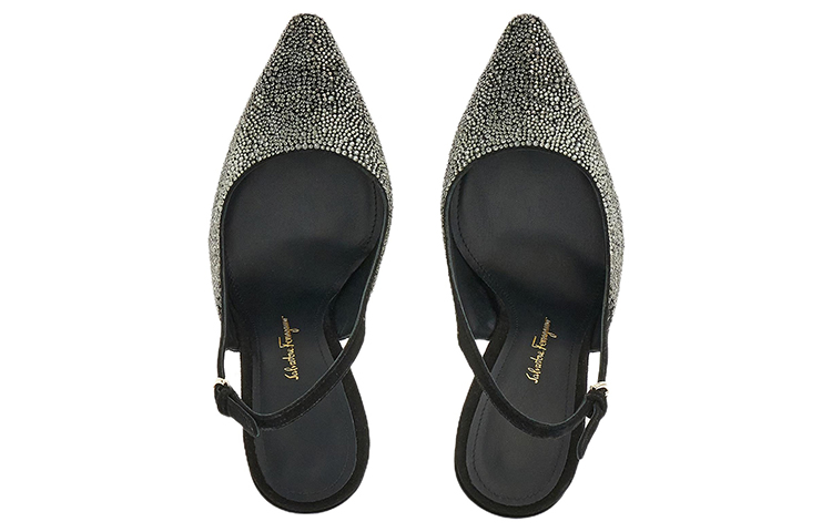 (W) FERRAGAMO Salvatore Leather Mule High Heels 'Black Buckle' 圖 3