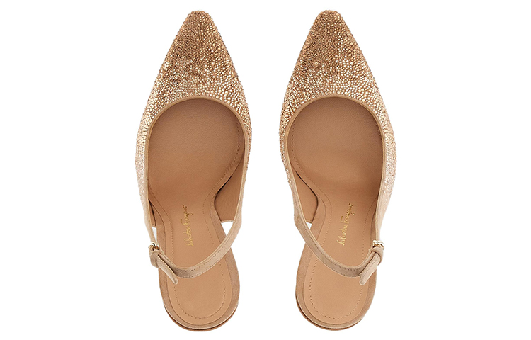 Lookbook (W) FERRAGAMO Salvatore Tumit Tinggi Kulit Mule 'Coklat dengan Gesper' 01E581-758566