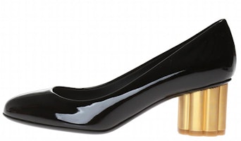 (Women) FERRAGAMO Salvatore Leather Patent Pumps 'Black Block Heel' 01M686-672733 (Women) FERRAGAMO Salvatore Leather Patent Pumps 'Black Block Heel' 01M686-672733