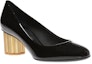 Order (W) FERRAGAMO Salvatore Tumit Kulit Hitam Blok Tumit Tinggi. 01M686-672733