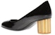 (W) FERRAGAMO Salvatore Tumit Kulit Hitam Blok Tumit Tinggi. 01M686-672733