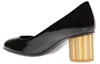 Lookbook (W) FERRAGAMO Salvatore Tumit Kulit Hitam Blok Tumit Tinggi. 01M686-672733