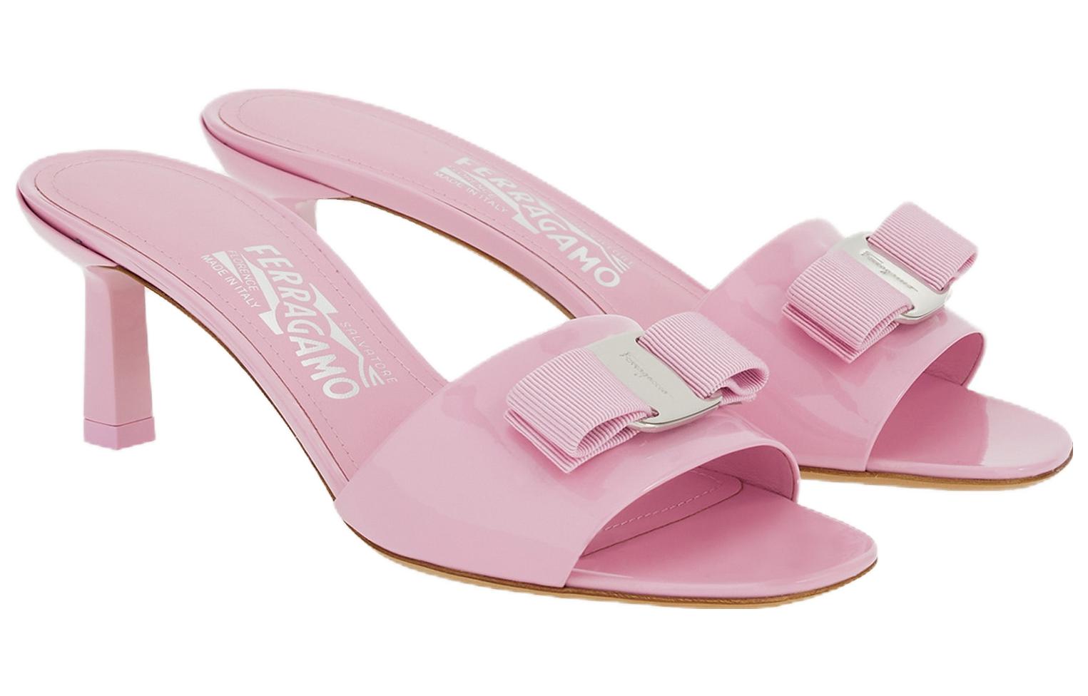 Order (W) Sandalias de Tacón FERRAGAMO Salvatore Peep-Toe de Cuero 'Pink Fashion'. 01E562-763587