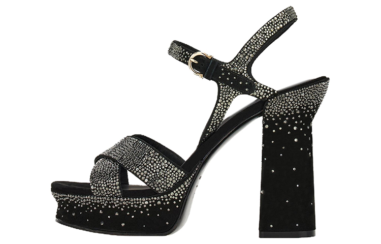 (Women) FERRAGAMO Sonya Suede Platform Sandals 'Black' 01E915-761473