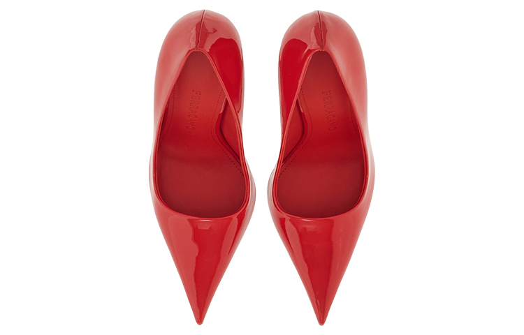 (W) FERRAGAMO Salvatore Leather Pointed Toe Stiletto 'Red' 圖 3