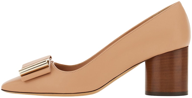 (Women) FERRAGAMO Salvatore Leather Pumps 'Beige Double Bow' 01F619-763169 Buy (Women) FERRAGAMO Salvatore Leather Pumps 'Beige Double Bow' 01F619-763169