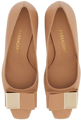 (Women) FERRAGAMO Salvatore Leather Pumps 'Beige Double Bow' 01F619-763169 Lookbook (Women) FERRAGAMO Salvatore Leather Pumps 'Beige Double Bow' 01F619-763169