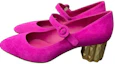 Buy (W) FERRAGAMO Salvatore Mocassin Cuir Bout Rond "Talon Chunky Rose" 01Q032-715405