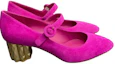 Order (W) FERRAGAMO Salvatore Mocassin Cuir Bout Rond "Talon Chunky Rose" 01Q032-715405