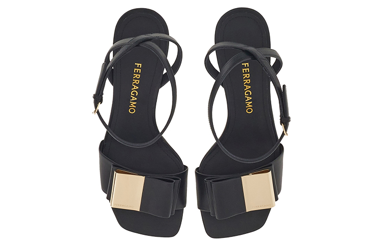 (W) FERRAGAMO Salvatore Leather Sandals 'Double Bow' 圖 3