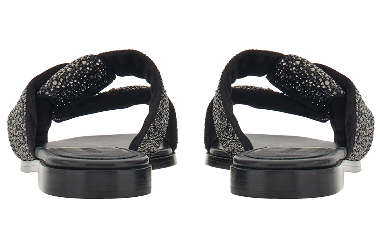 (W) FERRAGAMO Salvatore Leather Slip-On 'Crystal Bow Black' 圖 4