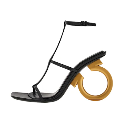 (W) FERRAGAMO Elina 105mm Nappa Leather Sandals 'Black'