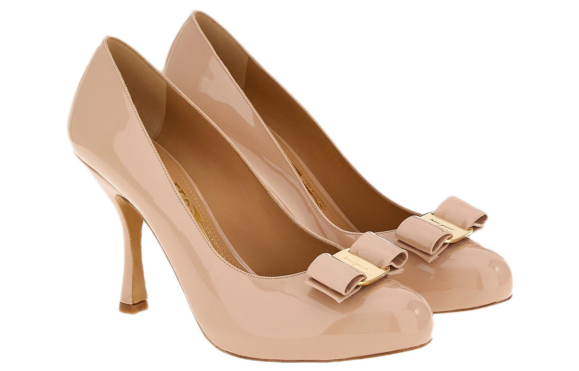 (W) FERRAGAMO Kali Bow Pumps 'Beige' 圖 2