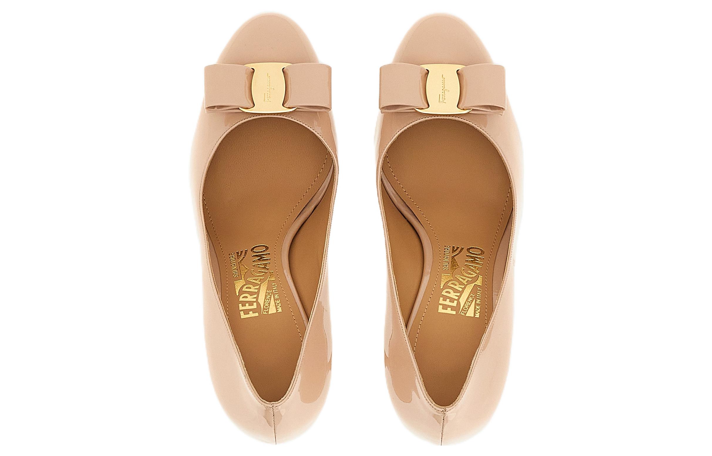 (W) FERRAGAMO Kali Bow Pumps 'Beige' 圖 3