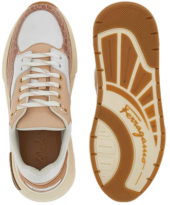 (W) FERRAGAMO Salvatore Baskets Basses à Lacets ''Marron Blanc'' 030349-757649 Purchase (W) FERRAGAMO Salvatore Baskets Basses à Lacets ''Marron Blanc'' 030349-757649