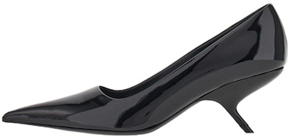 (Women) FERRAGAMO Salvatore Patent Leather Pointed-Toe Slip-On Black 'Sculpted Heel' 01F888-762425 (Women) FERRAGAMO Salvatore Patent Leather Pointed-Toe Slip-On Black 'Sculpted Heel' 01F888-762425