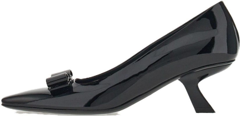 (Women) FERRAGAMO Salvatore Patent Leather Pointed-Toe Kitten Heels 'Black Bow' 01F594-763726 Buy (Women) FERRAGAMO Salvatore Patent Leather Pointed-Toe Kitten Heels 'Black Bow' 01F594-763726