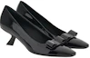 Order (W) FERRAGAMO Salvatore Escarpins Noirs en Cuir Verni à Bout Pointu ''Noeud''. 01F594-763726