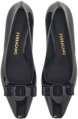 (Women) FERRAGAMO Salvatore Patent Leather Pointed-Toe Kitten Heels 'Black Bow' 01F594-763726 Lookbook (Women) FERRAGAMO Salvatore Patent Leather Pointed-Toe Kitten Heels 'Black Bow' 01F594-763726
