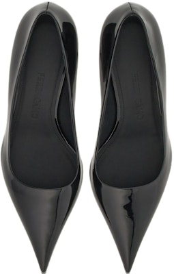 (Women) FERRAGAMO Salvatore Patent Leather Pointed-Toe Slip-On Black 'Sculpted Heel' 01F888-762425 Shop (Women) FERRAGAMO Salvatore Patent Leather Pointed-Toe Slip-On Black 'Sculpted Heel' 01F888-762425
