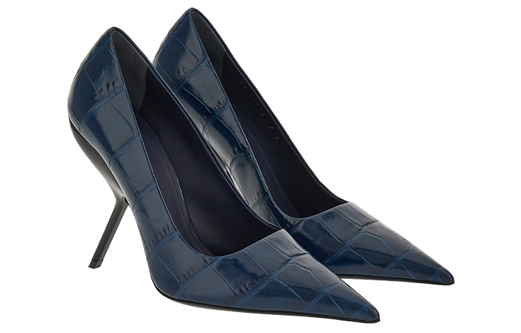 Order (W) FERRAGAMO Salvatore Sepatu Kulit Glos Polos 'Navy Blue' 01F950-762442