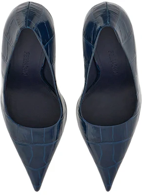 (W) FERRAGAMO Salvatore Sepatu Kulit Glos Polos 'Navy Blue' 01F950-762442 Lookbook (W) FERRAGAMO Salvatore Sepatu Kulit Glos Polos 'Navy Blue' 01F950-762442