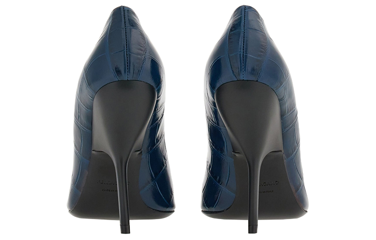 Shop (W) FERRAGAMO Salvatore Sepatu Kulit Glos Polos 'Navy Blue' 01F950-762442