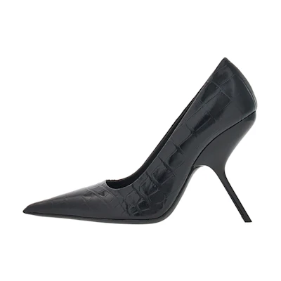 (W) FERRAGAMO Salvatore Patent Leather Stiletto 12cm 'Black Pointed-Toe'