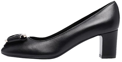 (Women) FERRAGAMO Salvatore Round Toe Block Heel 'Black Leather' 01C189-745477 (Women) FERRAGAMO Salvatore Round Toe Block Heel 'Black Leather' 01C189-745477