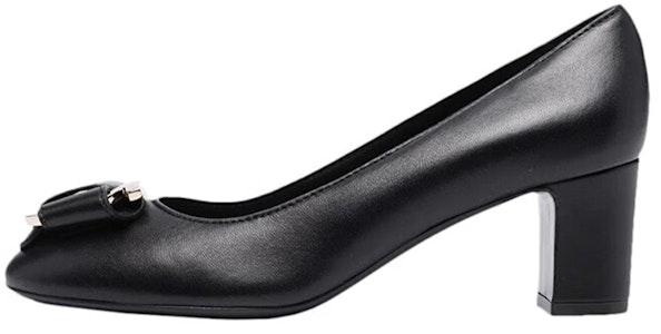 (W) フェラガモ Salvatore ラウンドトゥ ブロックヒール (黒革) 01C189-745477 Buy (W) フェラガモ Salvatore ラウンドトゥ ブロックヒール (黒革) 01C189-745477