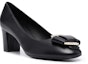 Order (W) FERRAGAMO Salvatore Kasut Tumit Blok Hujung Bulat 'Kulit Hitam' 01C189-745477
