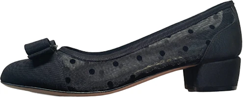(Women) FERRAGAMO Salvatore Round Toe Pump 'Black Grosgrain Chunky Heel' 01P388-707707 (Women) FERRAGAMO Salvatore Round Toe Pump 'Black Grosgrain Chunky Heel' 01P388-707707