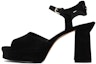Buy (W) FERRAGAMO Salvatore Sasha 'Tumit Tebal Baldu Hitam Peep Toe' 01E075-758158