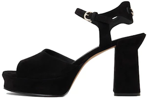 (Women) FERRAGAMO Salvatore Sasha 'Black Velvet Chunky Heel Peep Toe' 01E075-758158 (Women) FERRAGAMO Salvatore Sasha 'Black Velvet Chunky Heel Peep Toe' 01E075-758158